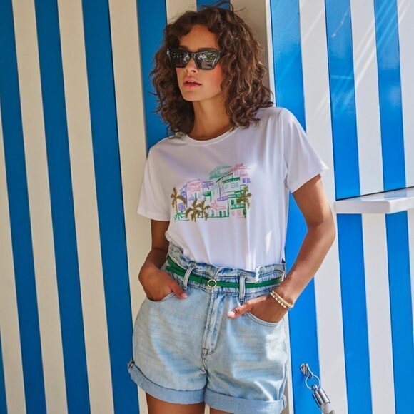 NWT ESQUALO Paperbag Mom Style Denim Jean Shorts - Picture 1 of 8